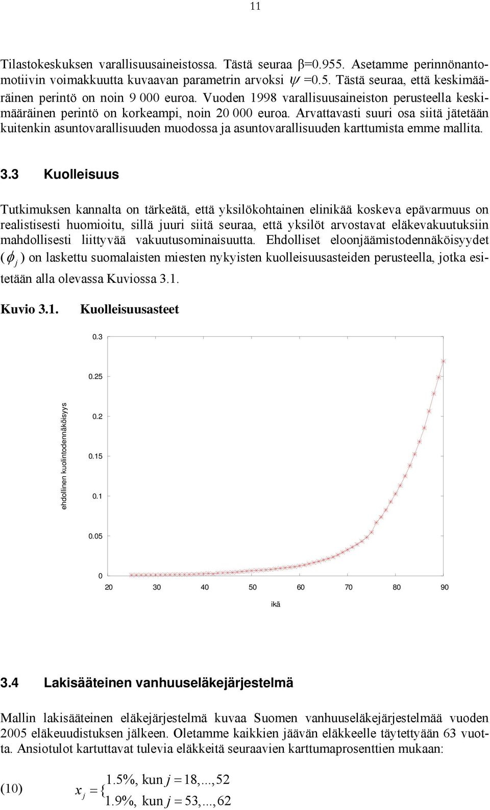 Arvattavasti suuri osa siitä jätetään kuitenkin asuntovarallisuuden muodossa ja asuntovarallisuuden karttumista emme mallita. 3.