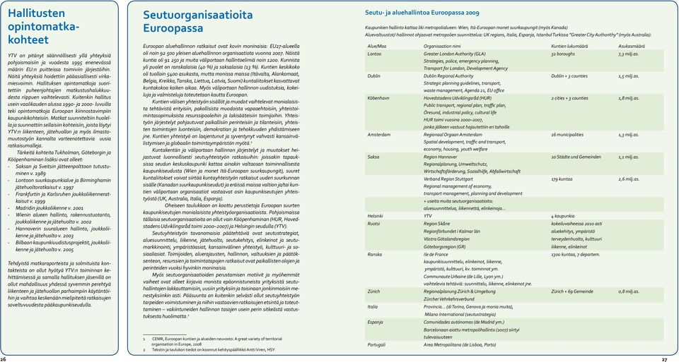 Kuitenkin hallitus usein vaalikauden alussa 1990- ja 2000- luvuilla teki opintomatkoja Euroopan kiinnostavimpiin kaupunkikohteisiin.