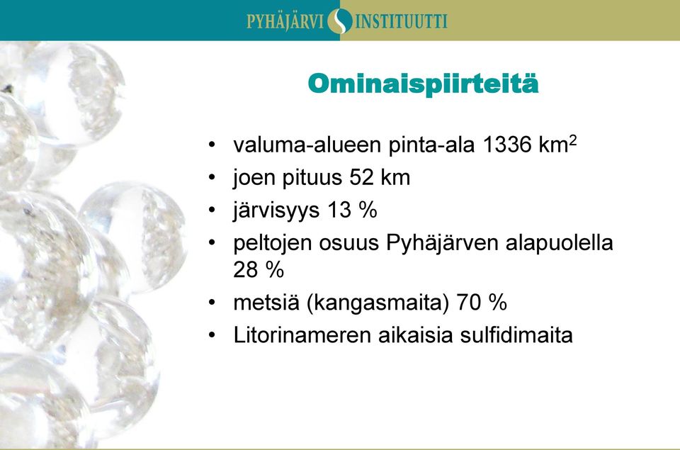 osuus Pyhäjärven alapuolella 28 % metsiä