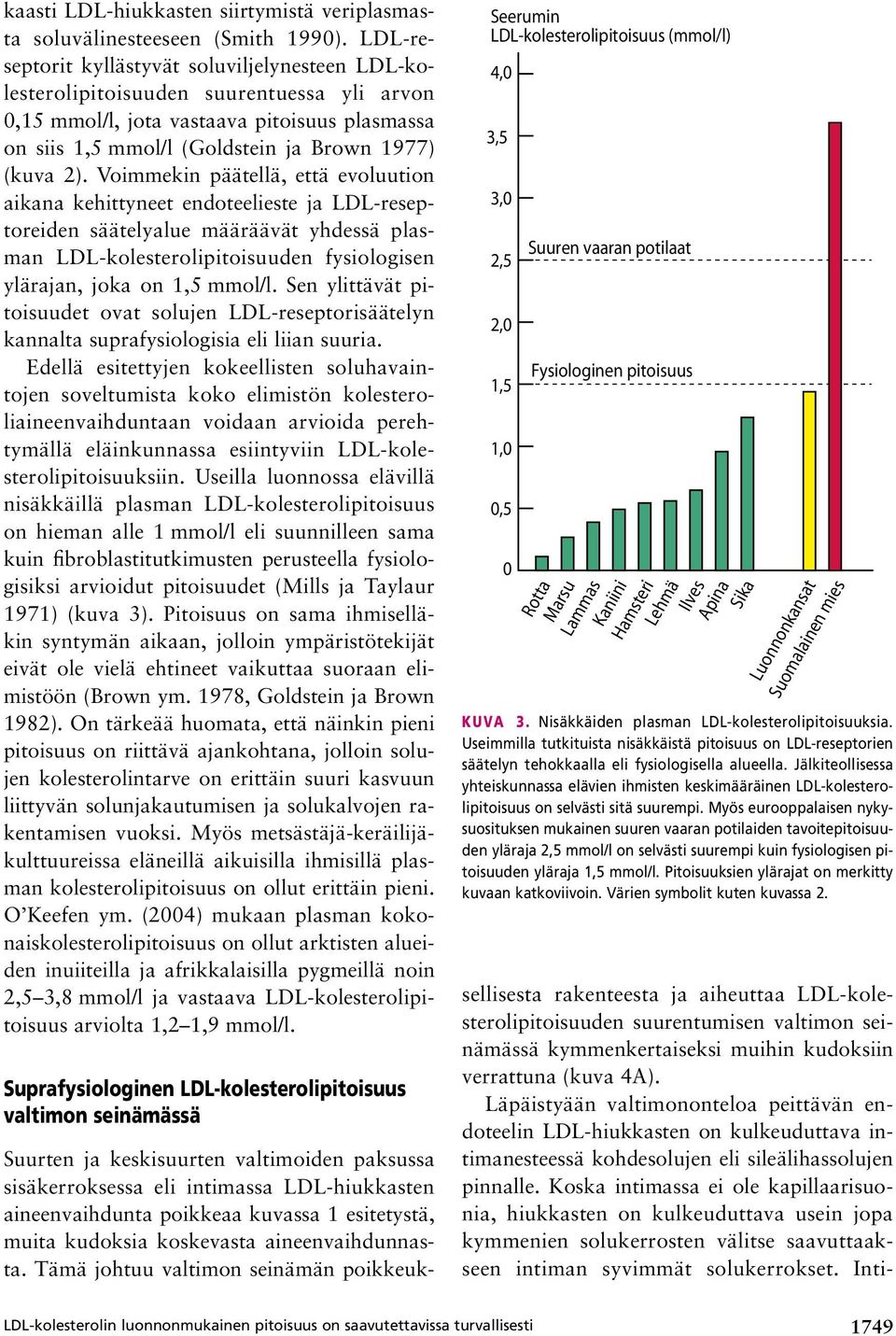 Voimmekin päätellä, että evoluution aikana kehittyneet endoteelieste ja LDL reseptoreiden säätelyalue määräävät yhdessä plasman LDL kolesterolipitoisuuden fysiologisen ylärajan, joka on 1,5 mmol/l.