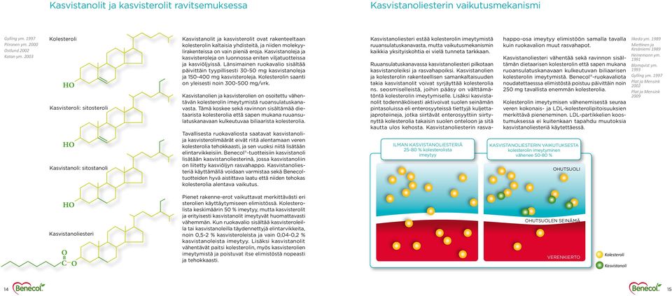 eroja. Kasvistanoleja ja kasvisteroleja on luonnossa eniten viljatuotteissa ja kasviöljyissä. Länsimainen ruokavalio sisältää päivittäin tyypillisesti 3-5 mg kasvistanoleja ja 15-4 mg kasvisteroleja.