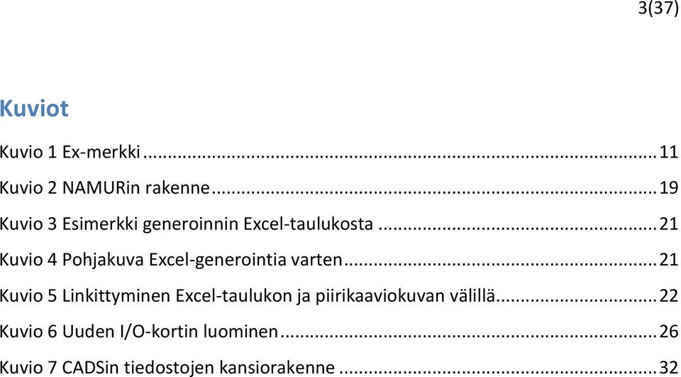 .. 21 Kuvio 4 Pohjakuva Excel-generointia varten.