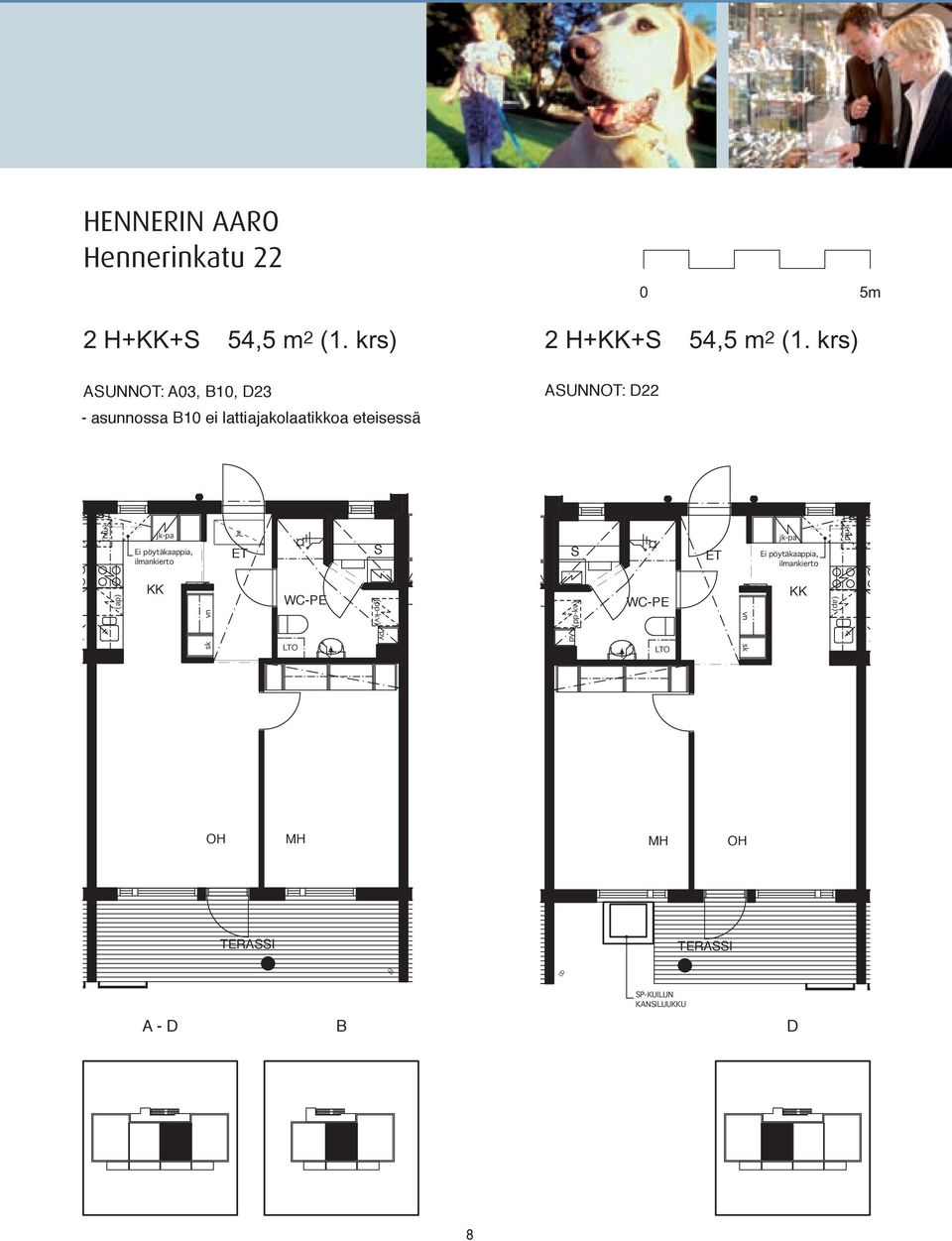 lattiajakolaatikkoa eteisessä 2 H++ 54,5 m 2 (1.