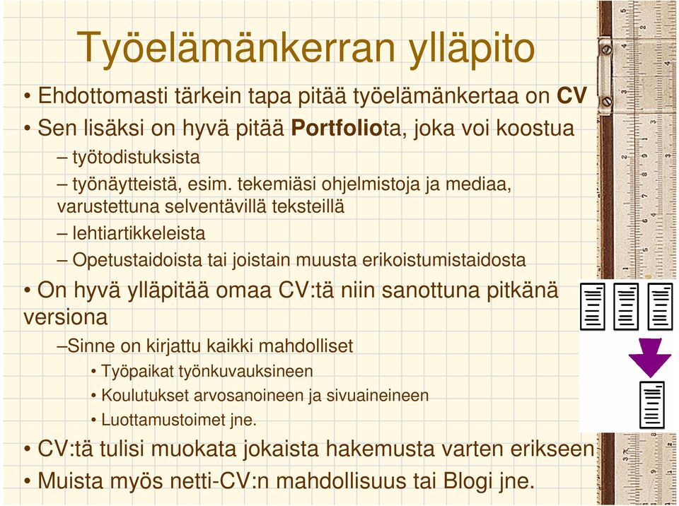 tekemiäsi ohjelmistoja ja mediaa, varustettuna selventävillä teksteillä lehtiartikkeleista Opetustaidoista tai joistain muusta erikoistumistaidosta On