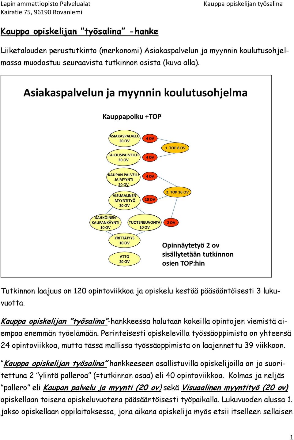 1. TOP 8 ov OV KAUPAN PALVELU JA JA MYYNTI 20