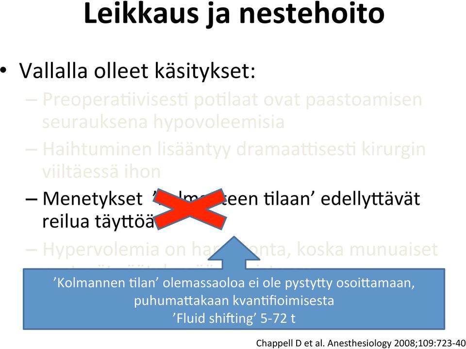 reilua täyröä Hypervolemia on harmitonta, koska munuaiset pystyvät säätelemään/poistamaan nesteylikuorman Kolmannen