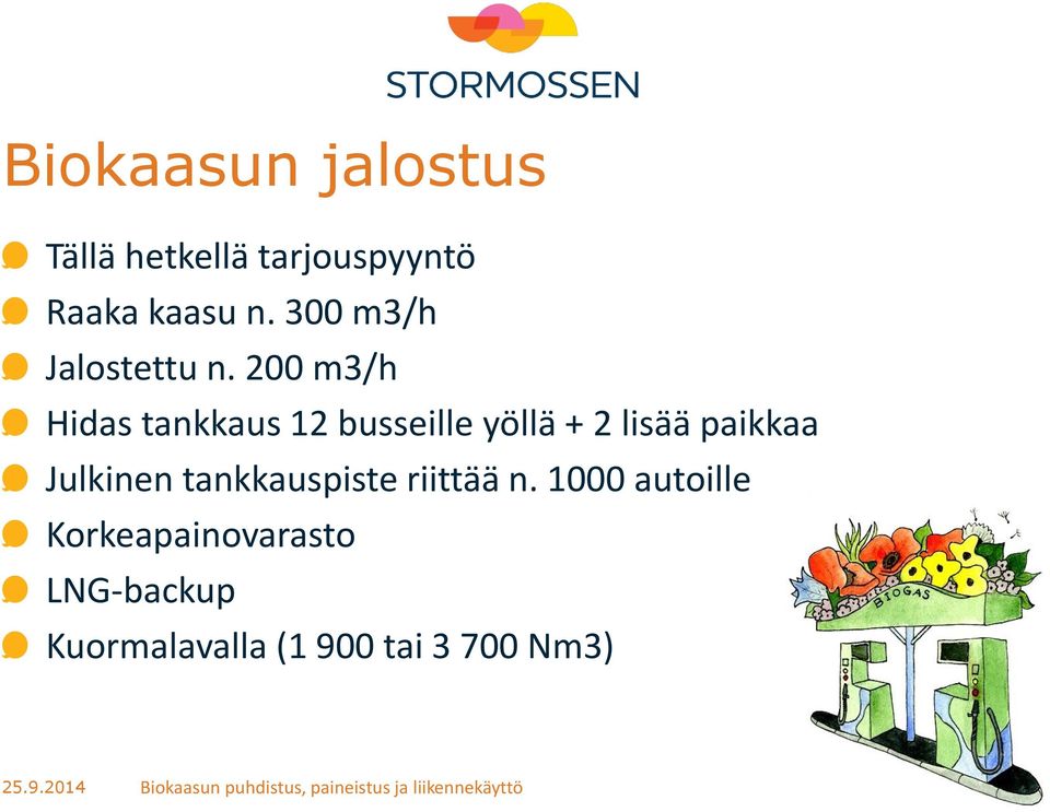 200 m3/h Hidas tankkaus 12 busseille yöllä + 2 lisää paikkaa