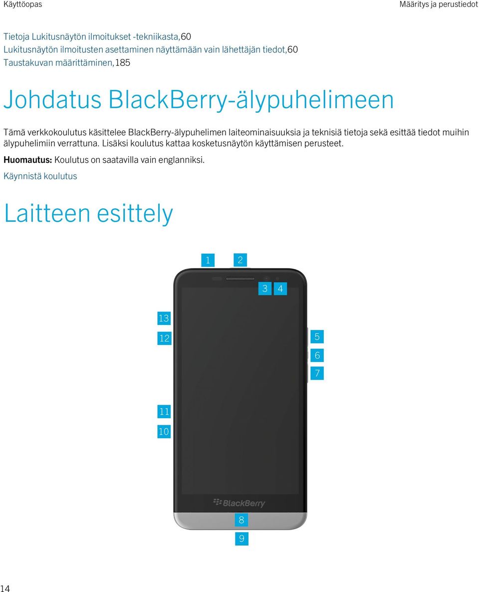 BlackBerry-älypuhelimen laiteominaisuuksia ja teknisiä tietoja sekä esittää tiedot muihin älypuhelimiin verrattuna.