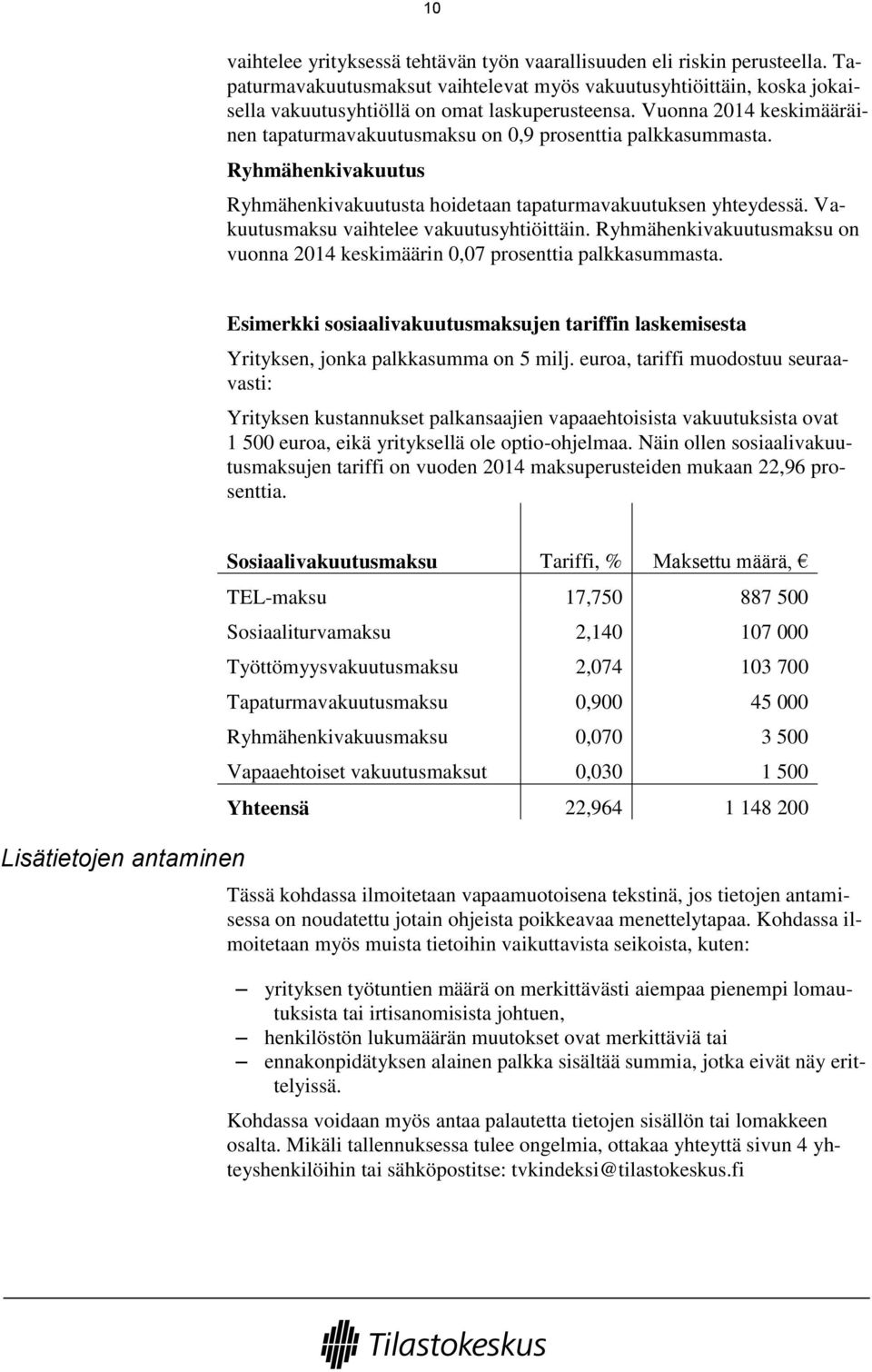 Vakuutusmaksu vaihtelee vakuutusyhtiöittäin. Ryhmähenkivakuutusmaksu on vuonna 2014 keskimäärin 0,07 prosenttia palkkasummasta.