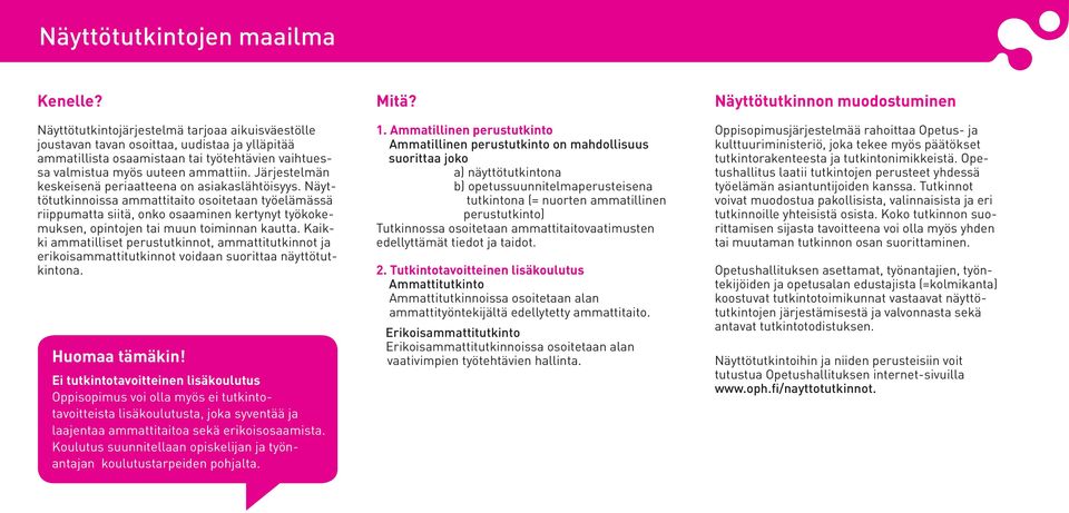 Järjestelmän keskeisenä periaatteena on asiakaslähtöisyys.