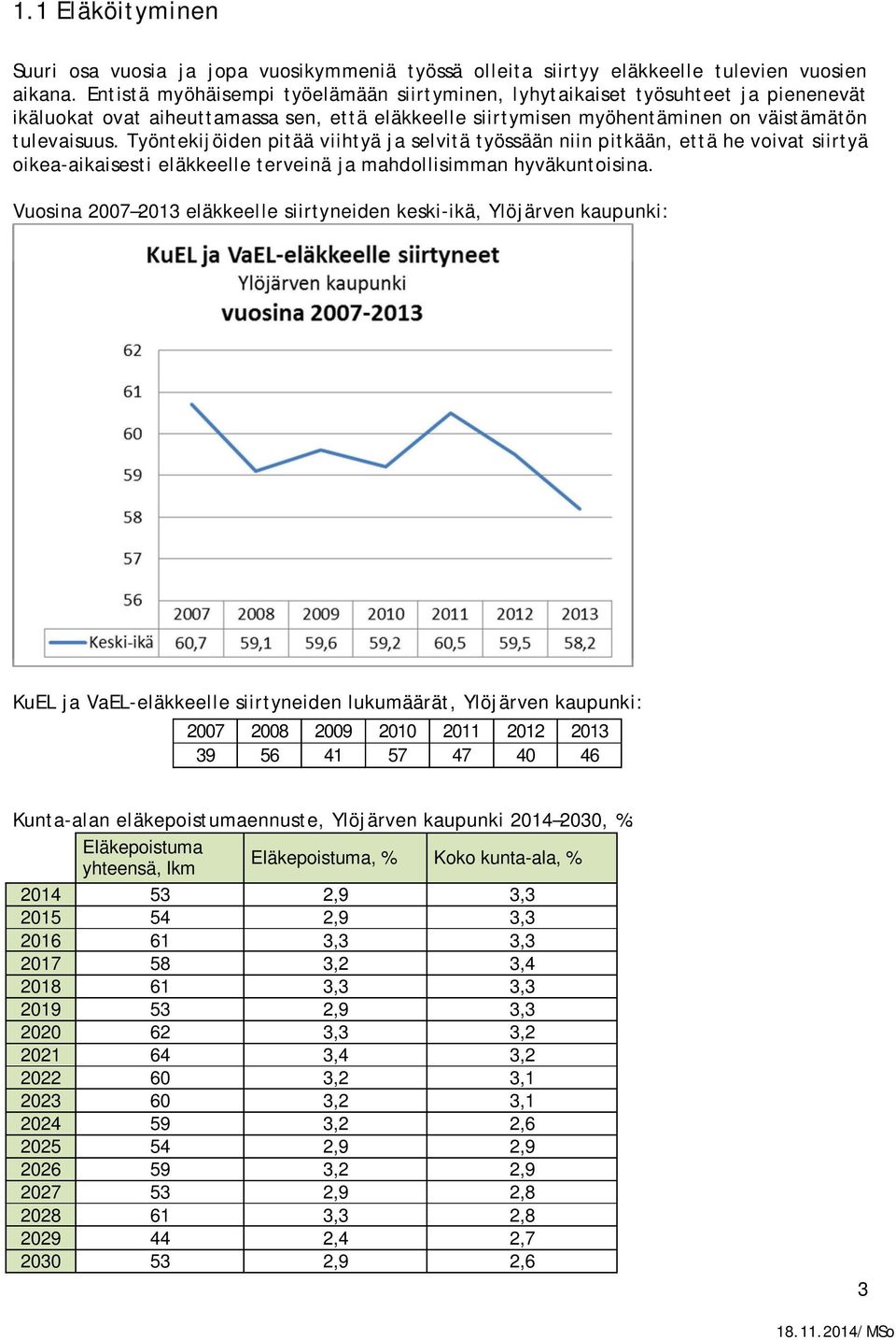 Työntekijöiden pitää viihtyä ja selvitä työssään niin pitkään, että he voivat siirtyä oikea-aikaisesti eläkkeelle terveinä ja mahdollisimman hyväkuntoisina.