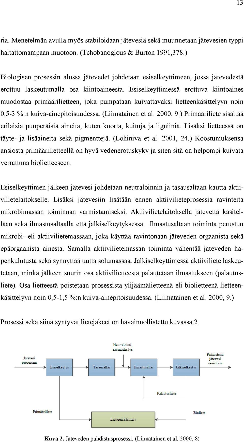 Esiselkeyttimessä erottuva kiintoaines muodostaa primäärilietteen, joka pumpataan kuivattavaksi lietteenkäsittelyyn noin 0,5-3 %:n kuiva-ainepitoisuudessa. (Liimatainen et al. 2000, 9.