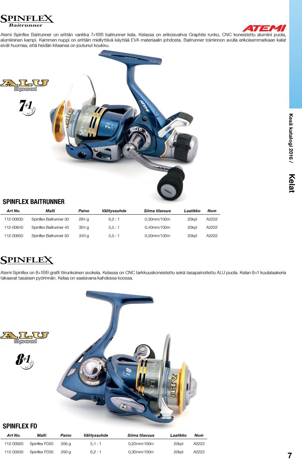 Kesä katalogi 2016 / SPINFLEX BAITRUNNER Art No.