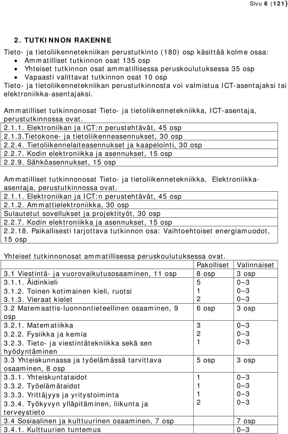 Vapaasti valittavat tutkinnon osat 10 osp Tieto- ja tietoliikennetekniikan perustutkinnosta voi valmistua ICT-asentajaksi tai elektroniikka-asentajaksi.