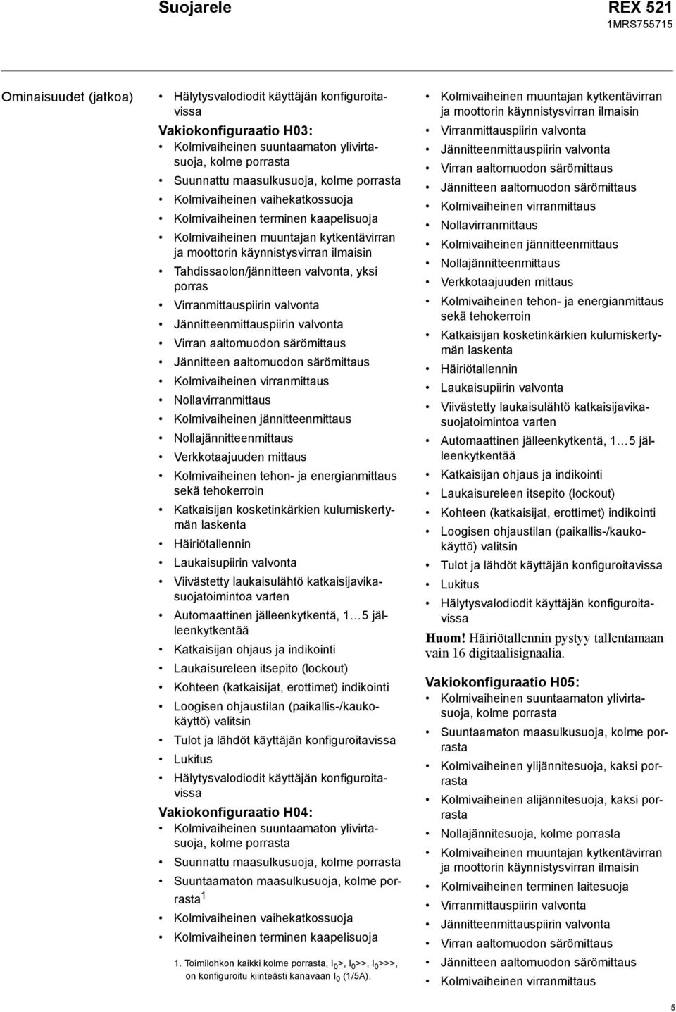 porras Virranmittauspiirin valvonta Jännitteenmittauspiirin valvonta Virran aaltomuodon särömittaus Jännitteen aaltomuodon särömittaus Kolmivaiheinen virranmittaus Nollavirranmittaus Kolmivaiheinen