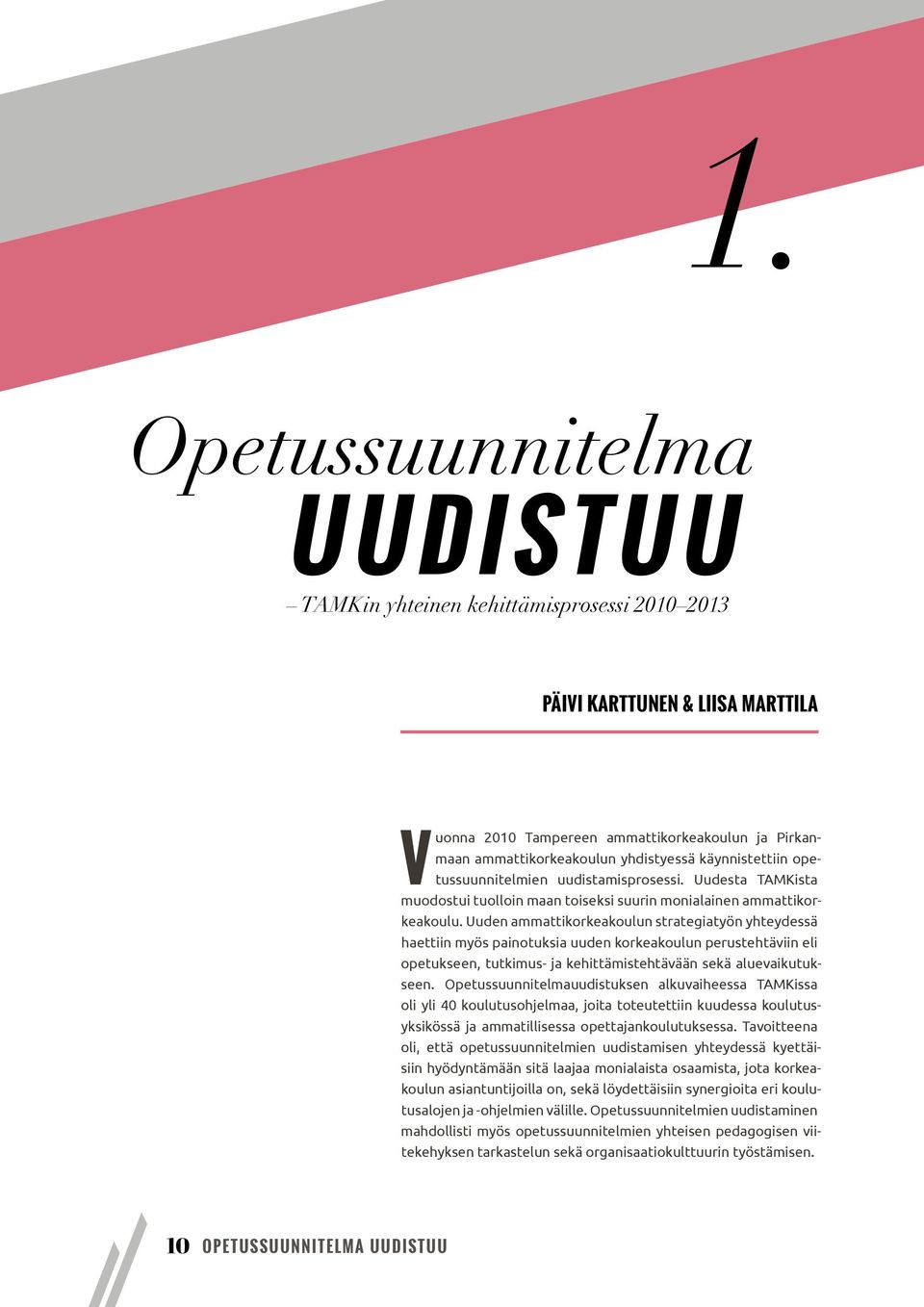 Uuden ammattikorkeakoulun strategiatyön yhteydessä haettiin myös painotuksia uuden korkeakoulun perustehtäviin eli opetukseen, tutkimus- ja kehittämistehtävään sekä aluevaikutukseen.