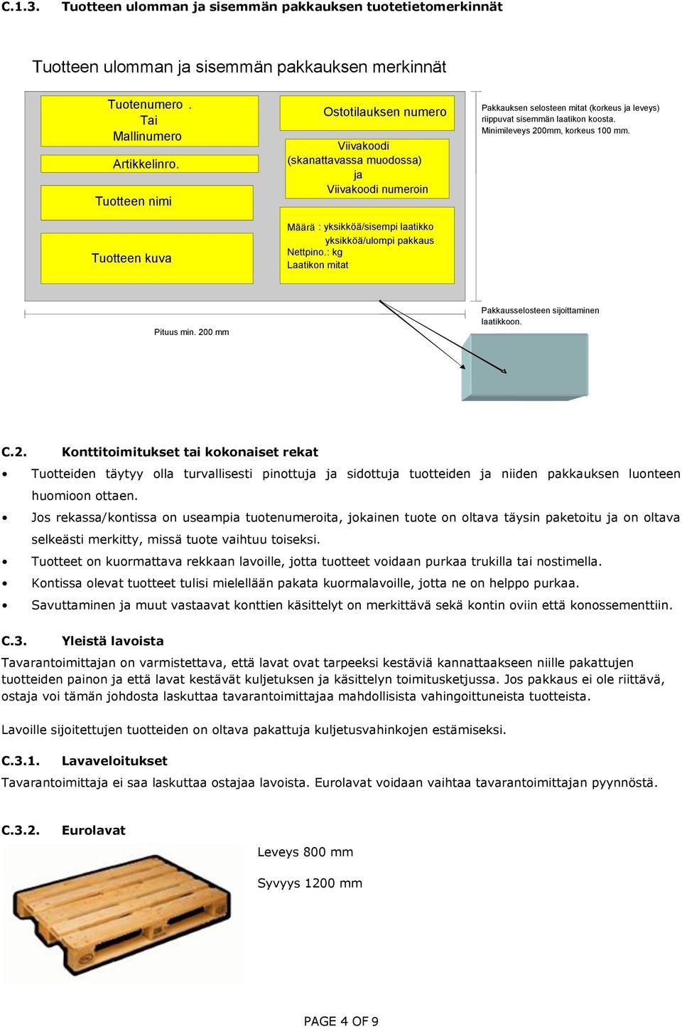 : kg Laatikon mitat Pakkauksen selosteen mitat (korkeus ja leveys) riippuvat sisemmän laatikon koosta. Minimileveys 200mm, korkeus 100 mm. Pituus min. 200 mm Pakkausselosteen sijoittaminen laatikkoon.