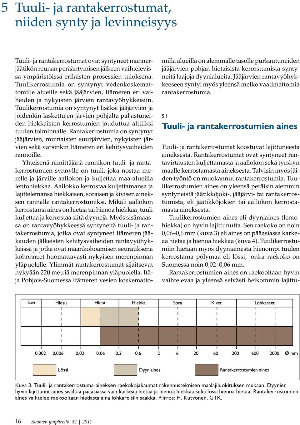 Tuulikerrostumia on syntynyt lisäksi jääjärvien ja joidenkin laskettujen järvien pohjalta paljastuneiden hiekkaisten kerrostumien jouduttua alttiiksi tuulen toiminnalle.