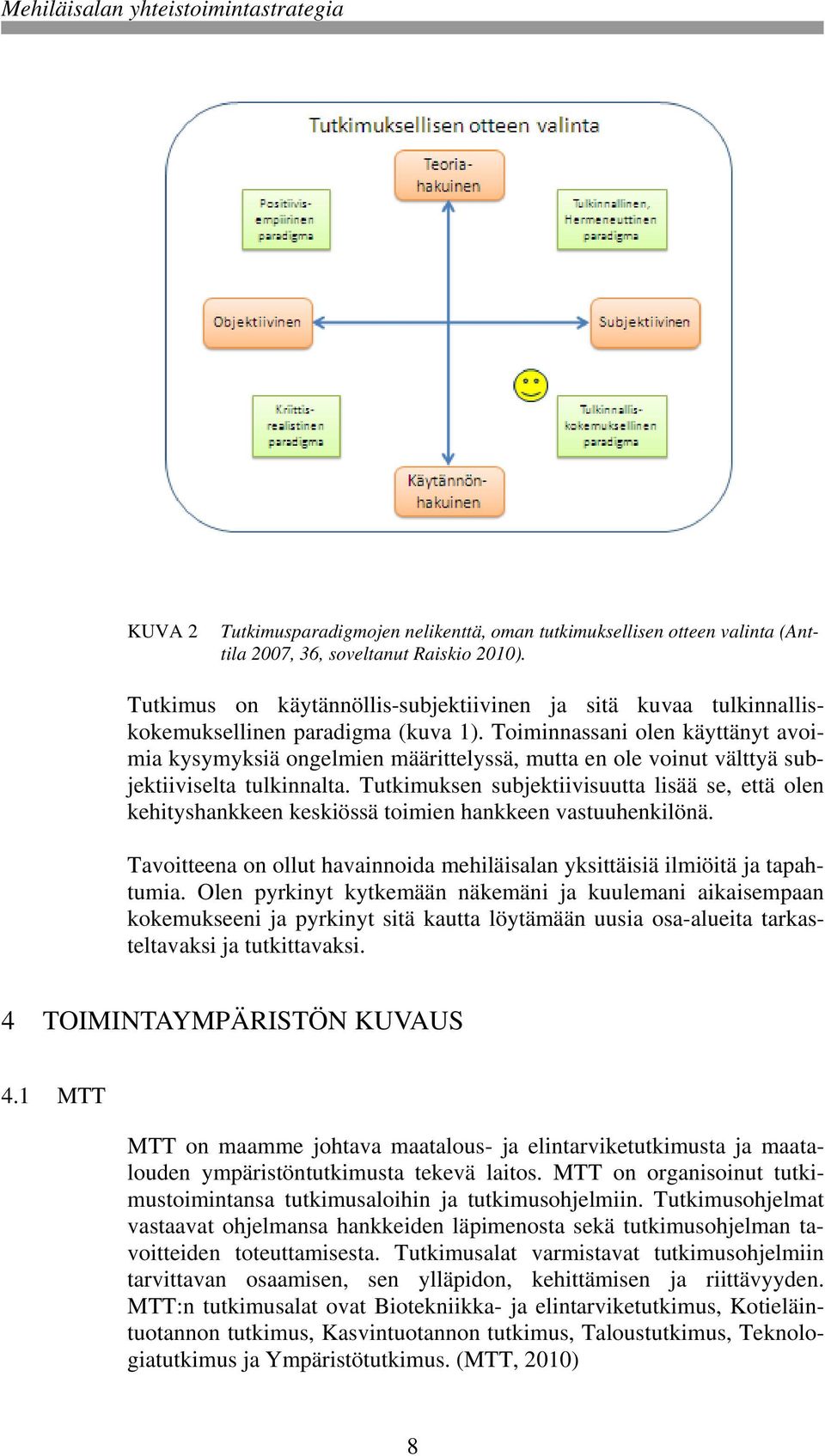 Toiminnassani olen käyttänyt avoimia kysymyksiä ongelmien määrittelyssä, mutta en ole voinut välttyä subjektiiviselta tulkinnalta.