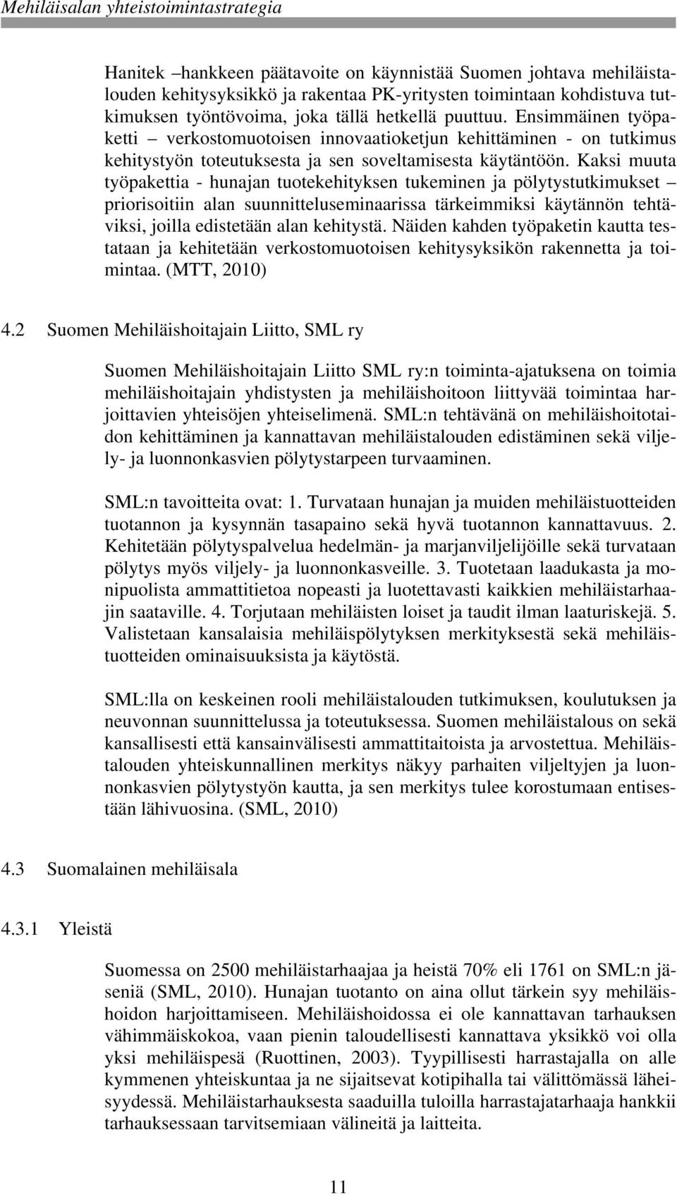 Kaksi muuta työpakettia - hunajan tuotekehityksen tukeminen ja pölytystutkimukset priorisoitiin alan suunnitteluseminaarissa tärkeimmiksi käytännön tehtäviksi, joilla edistetään alan kehitystä.