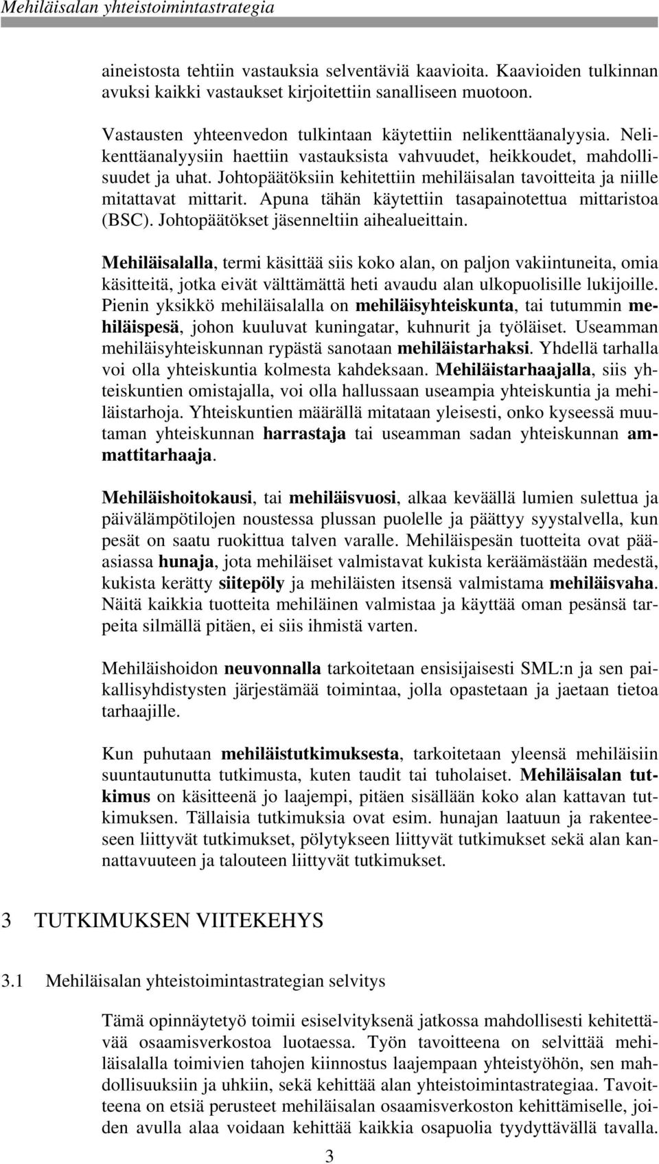 Apuna tähän käytettiin tasapainotettua mittaristoa (BSC). Johtopäätökset jäsenneltiin aihealueittain.