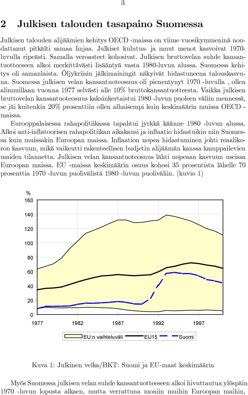 Suomessa kehitys oli samanlaista. Öljykriisin jälkimainingit näkyivät hidastuneena talouskasvuna.