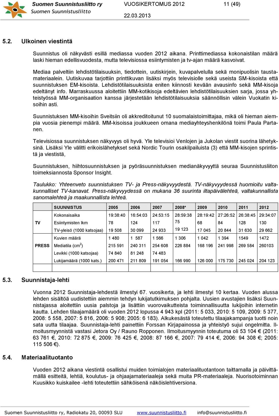 Mediaa palveltiin lehdistötilaisuuksin, tiedottein, uutiskirjein, kuvapalvelulla sekä monipuolisin taustamateriaalein.