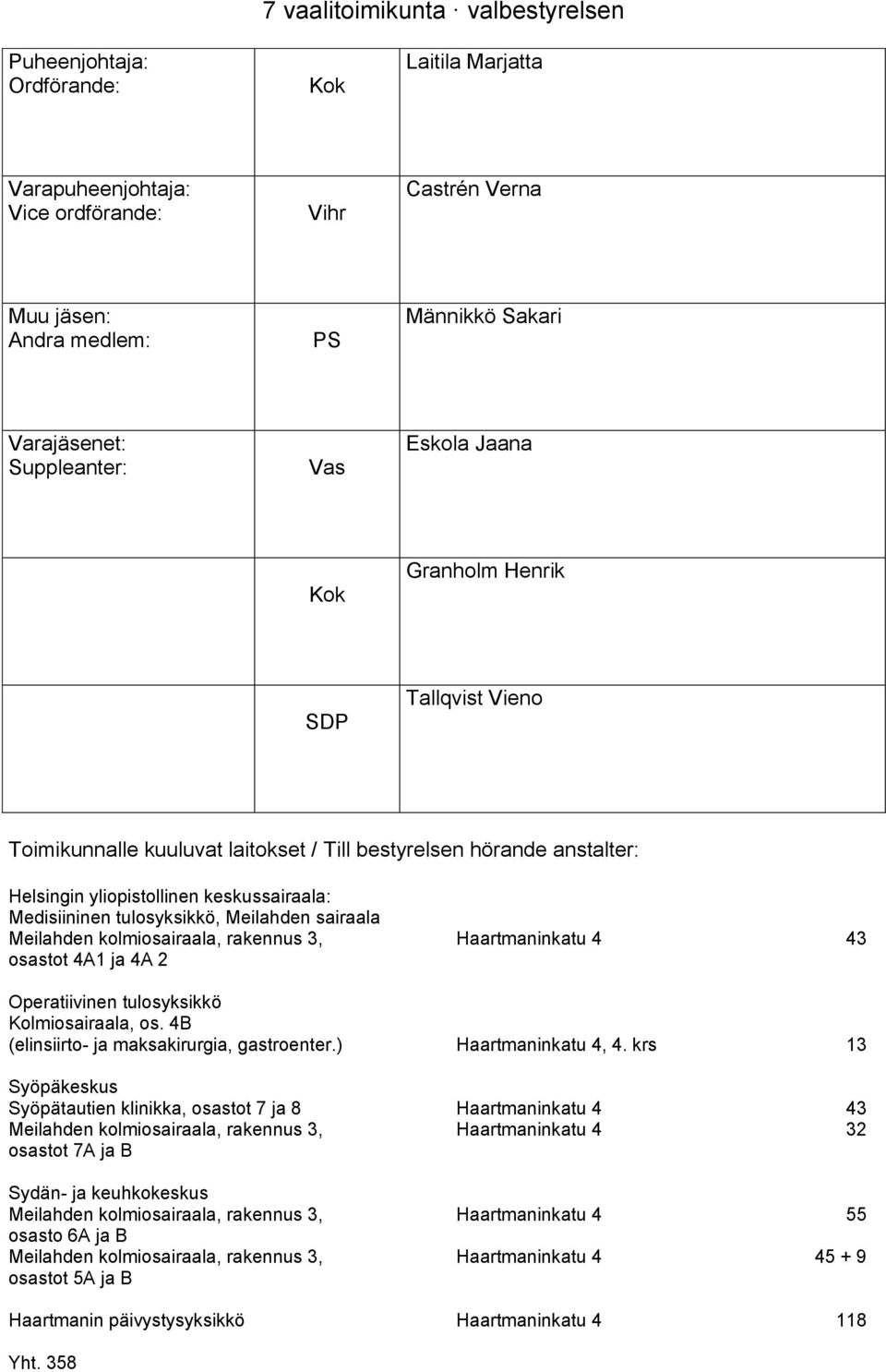 4B (elinsiirto- ja maksakirurgia, gastroenter.) Haartmaninkatu 4, 4.