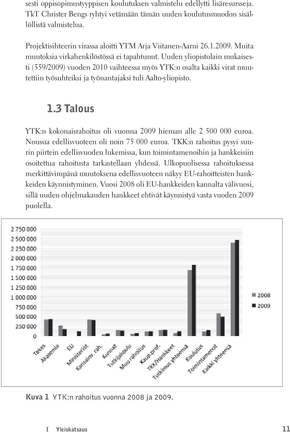 Uuden yliopistolain mukaisesti (559/2009) vuoden 2010 vaihteessa myös YTK:n osalta kaikki virat muutettiin työsuhteiksi ja työnantajaksi tuli Aalto-yliopisto. 1.