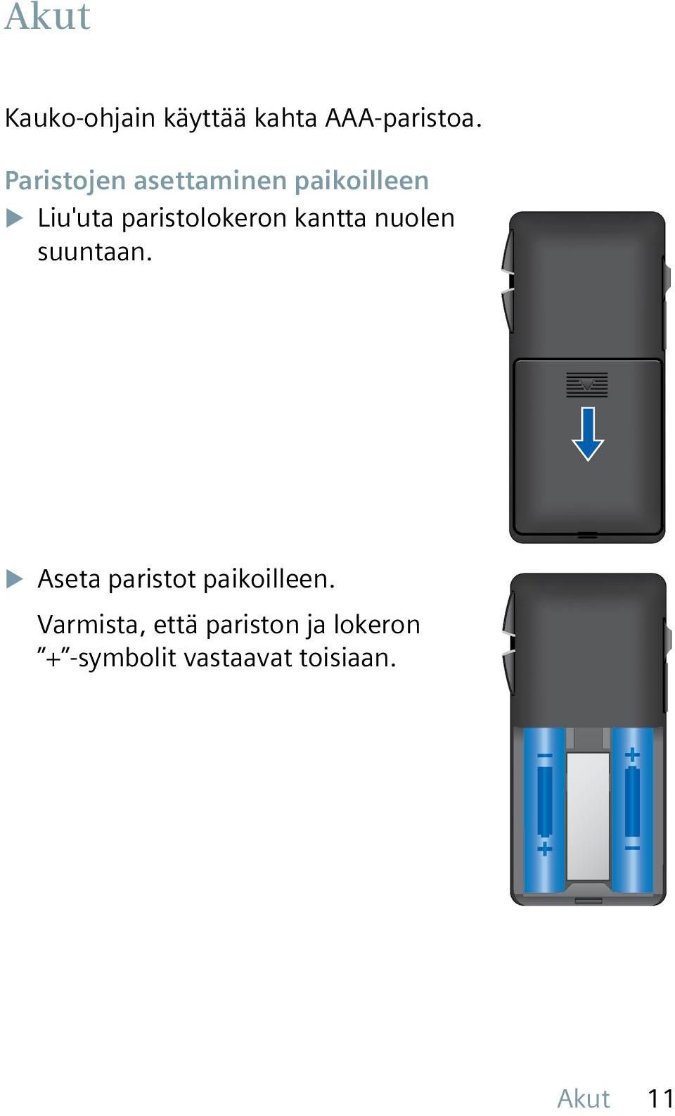 paristolokeron kantta nuolen suuntaan.