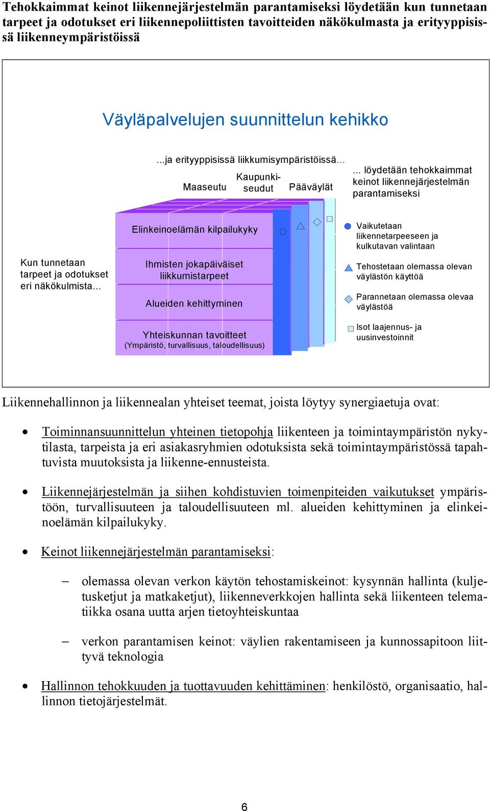 .. löydetään tehokkaimmat keinot liikennejärjestelmän parantamiseksi Kun tunnetaan tarpeet ja odotukset eri näkökulmista.