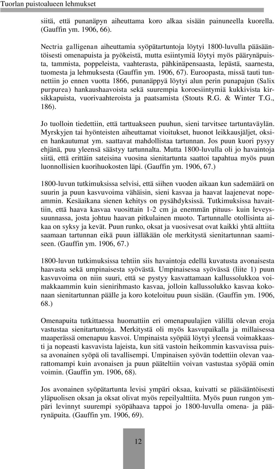 pähkinäpensaasta, lepästä, saarnesta, tuomesta ja lehmuksesta (Gauffin ym. 1906, 67).