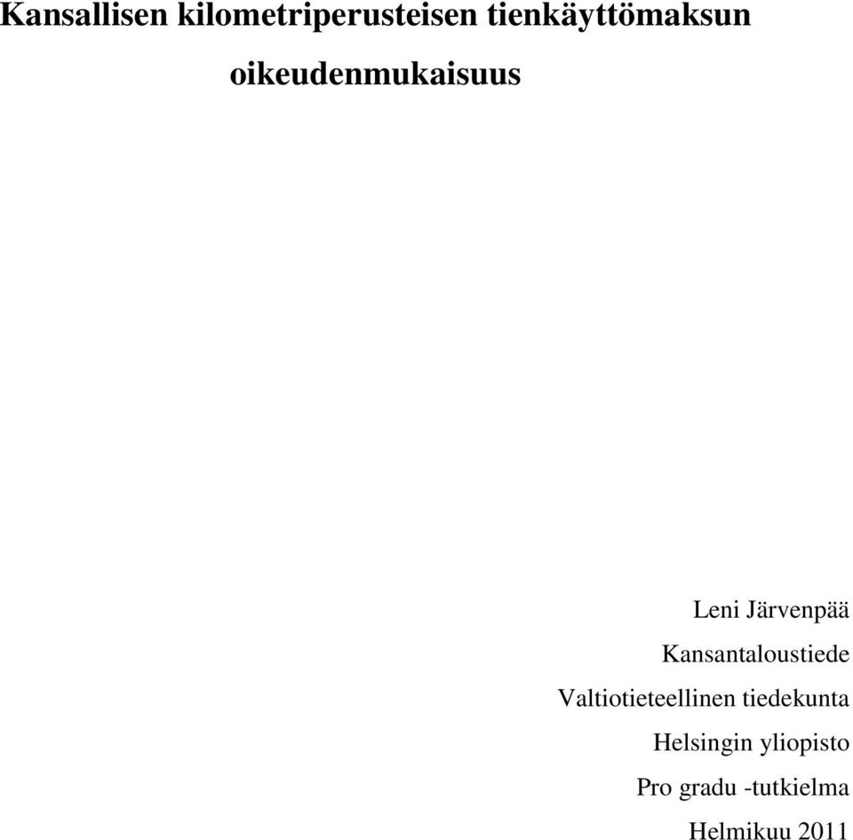 Järvenpää Kansantaloustiede Valtiotieteellinen