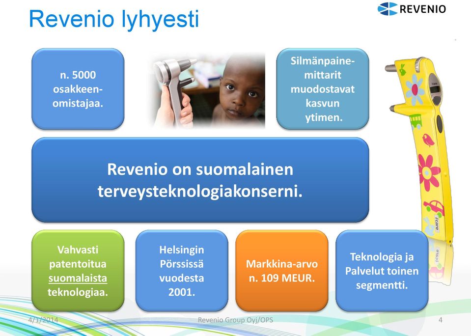 Revenio on suomalainen terveysteknologiakonserni.