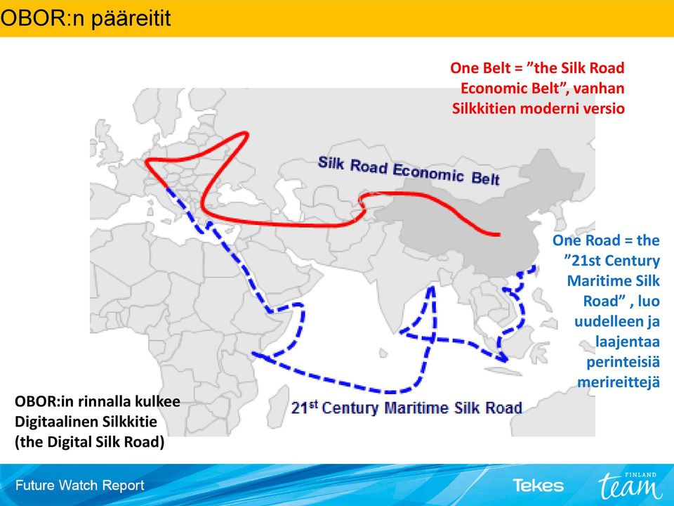 Silkkitie (the Digital Silk Road) One Road = the 21st Century