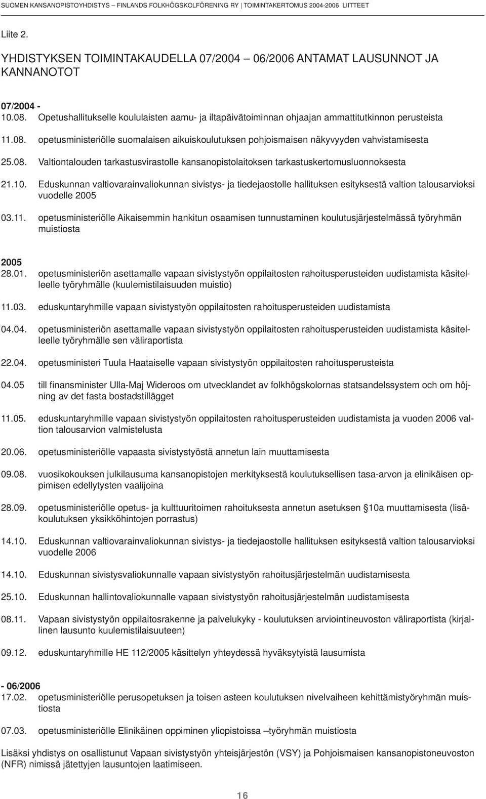 08. Valtiontalouden tarkastusvirastolle kansanopistolaitoksen tarkastuskertomusluonnoksesta 21.10.