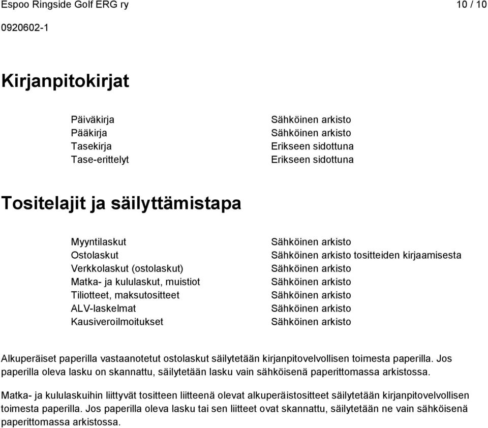 Sähköinen arkisto Sähköinen arkisto Sähköinen arkisto Sähköinen arkisto Alkuperäiset paperilla vastaanotetut ostolaskut säilytetään kirjanpitovelvollisen toimesta paperilla.