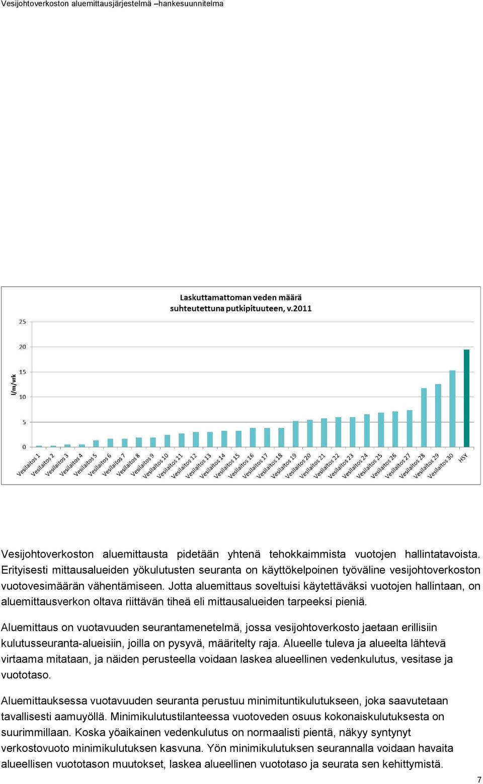 Jotta aluemittaus soveltuisi käytettäväksi vuotojen hallintaan, on aluemittausverkon oltava riittävän tiheä eli mittausalueiden tarpeeksi pieniä.