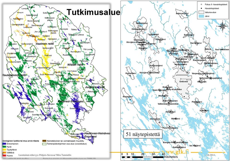 Sulkavanjärvi Korppinen Sälevä Hirvijärvi (Pielavesi) Varpanen (Varpaisjärvi) Valkeinen (Varpaisjärvi) Onkivesi Korpinen Kiukoinen Saari-PajunenMylly-Kiukoinen Iso-Panka Koutajärvi