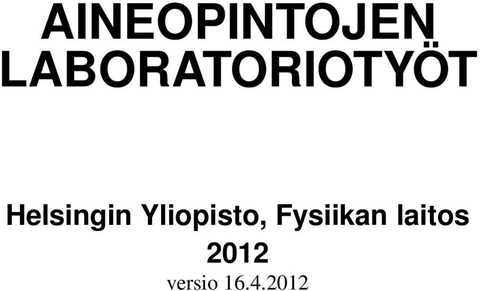 Helsingin Yliopisto,