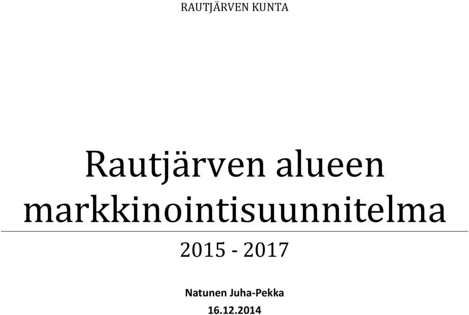 markkinointisuunnitelma