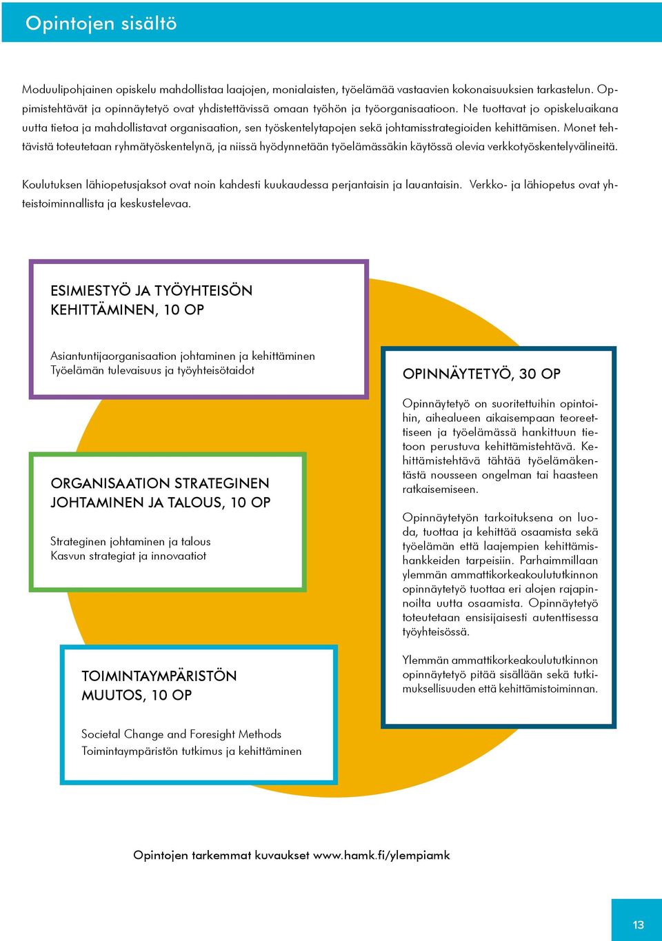 Ne tuottavat jo opiskeluaikana uutta tietoa ja mahdollistavat organisaation, sen työskentelytapojen sekä johtamisstrategioiden kehittämisen.