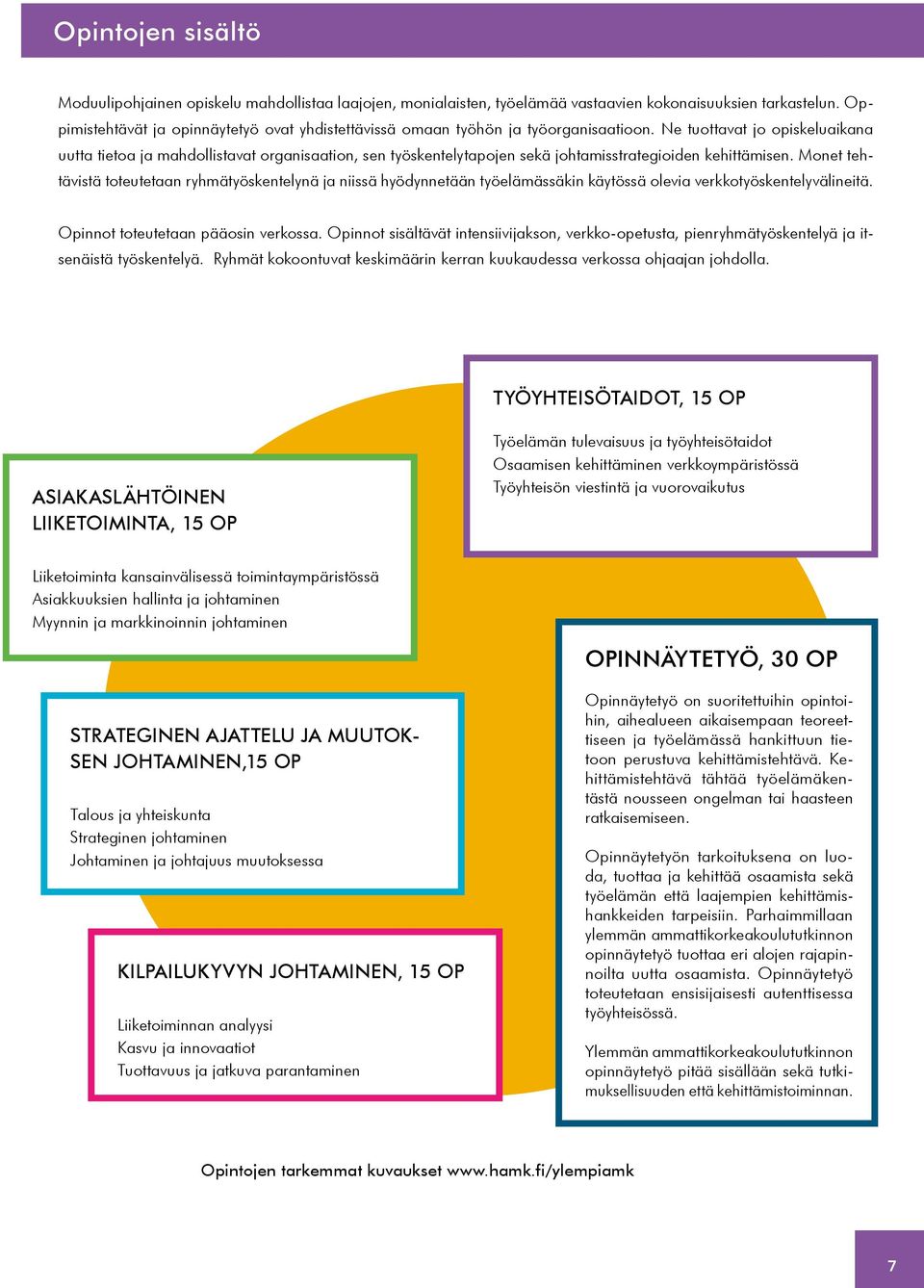 Ne tuottavat jo opiskeluaikana uutta tietoa ja mahdollistavat organisaation, sen työskentelytapojen sekä johtamisstrategioiden kehittämisen.