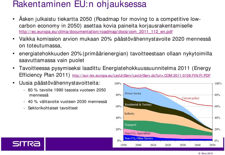 pdf Vaikka komission arvion mukaan 20% päästövähennystavoite 2020 mennessä on toteutumassa, energiatehokkuuden 20%(primäärienergian) tavoitteestaan ollaan nykytoimilla saavuttamassa vain