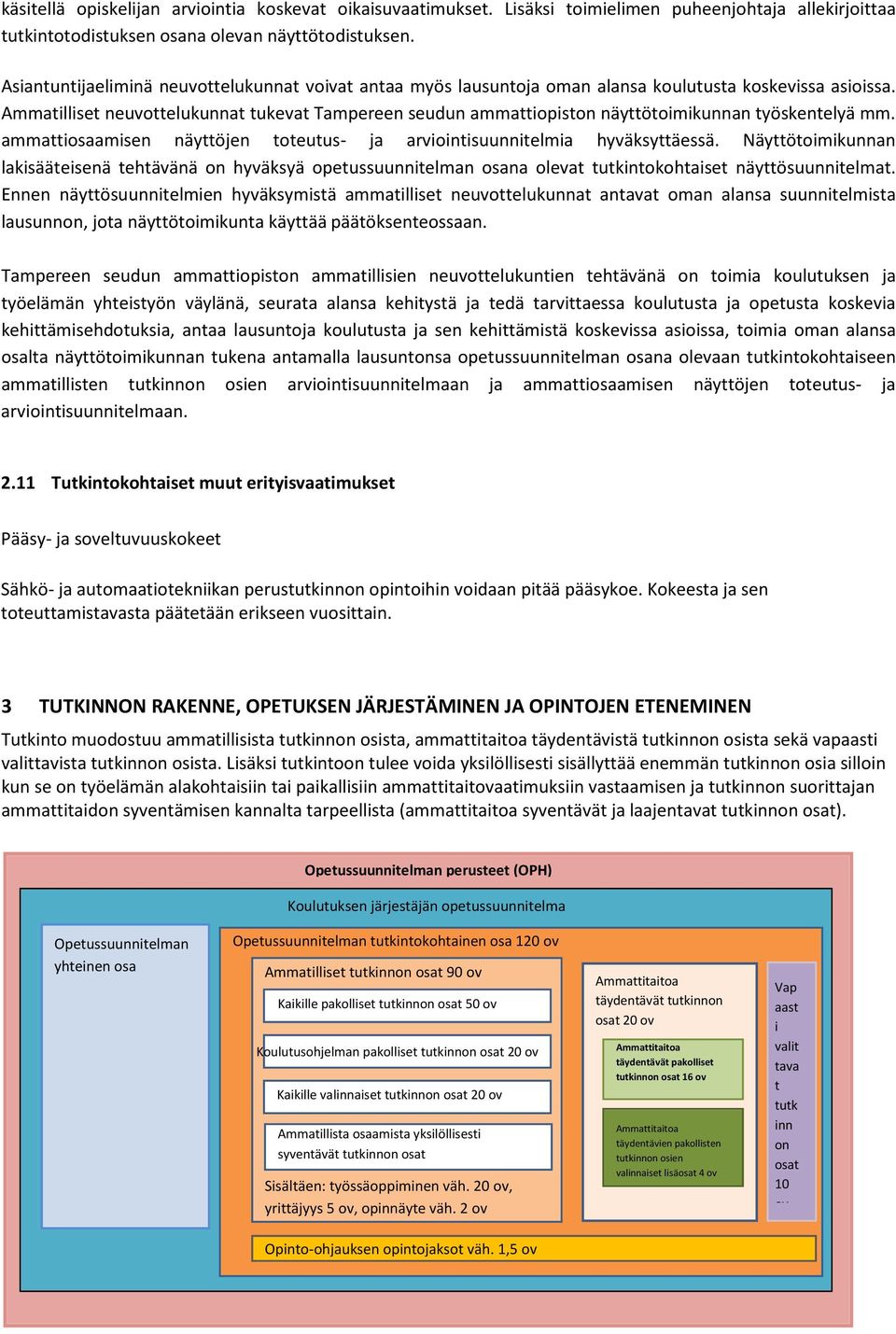 Ammatilliset neuvottelukunnat tukevat Tampereen seudun ammattiopiston näyttötoimikunnan työskentelyä mm. ammattiosaamisen näyttöjen toteutus- ja arviointisuunnitelmia hyväksyttäessä.