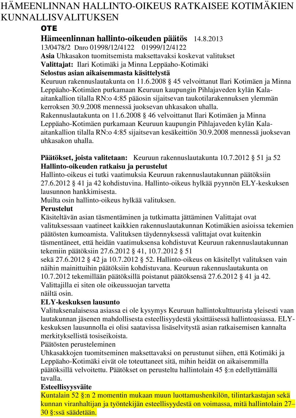 käsittelystä Keuruun rakennuslautakunta on 11.6.