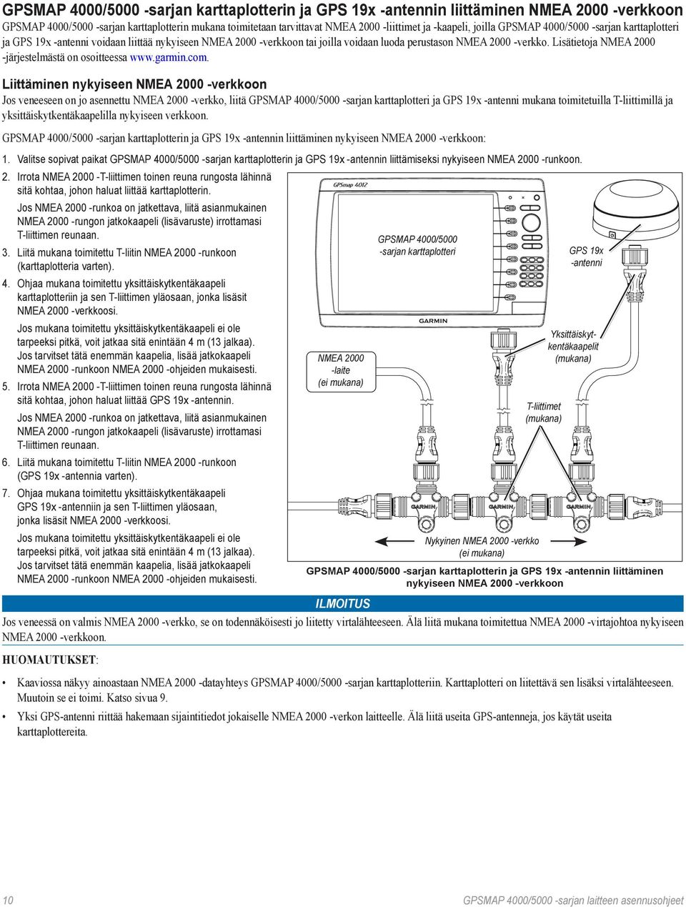 Lisätietoja NMEA 2000 järjestelmästä on osoitteessa www.garmin.com.