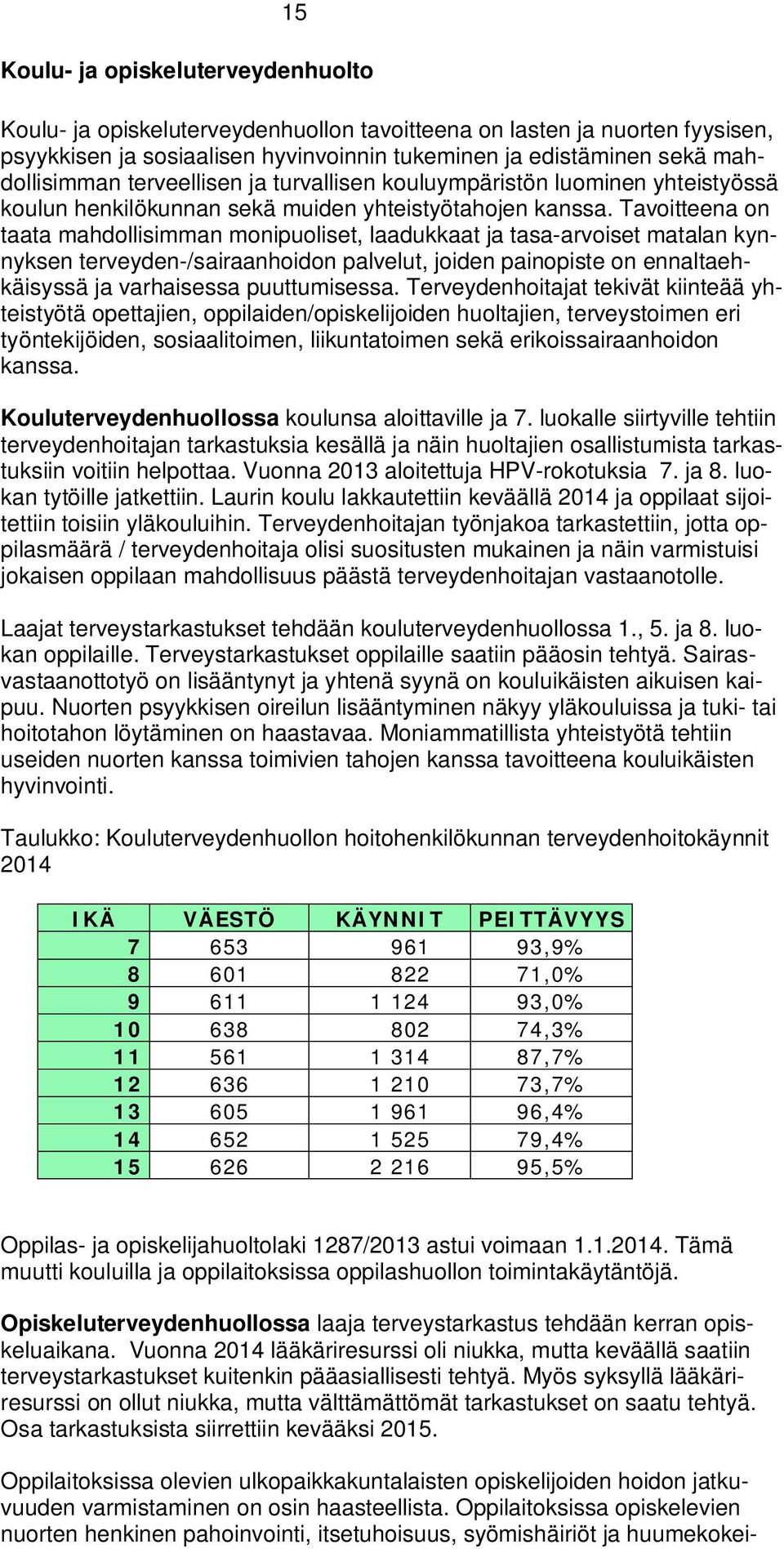 Tavoitteena on taata mahdollisimman monipuoliset, laadukkaat ja tasa-arvoiset matalan kynnyksen terveyden-/sairaanhoidon palvelut, joiden painopiste on ennaltaehkäisyssä ja varhaisessa puuttumisessa.