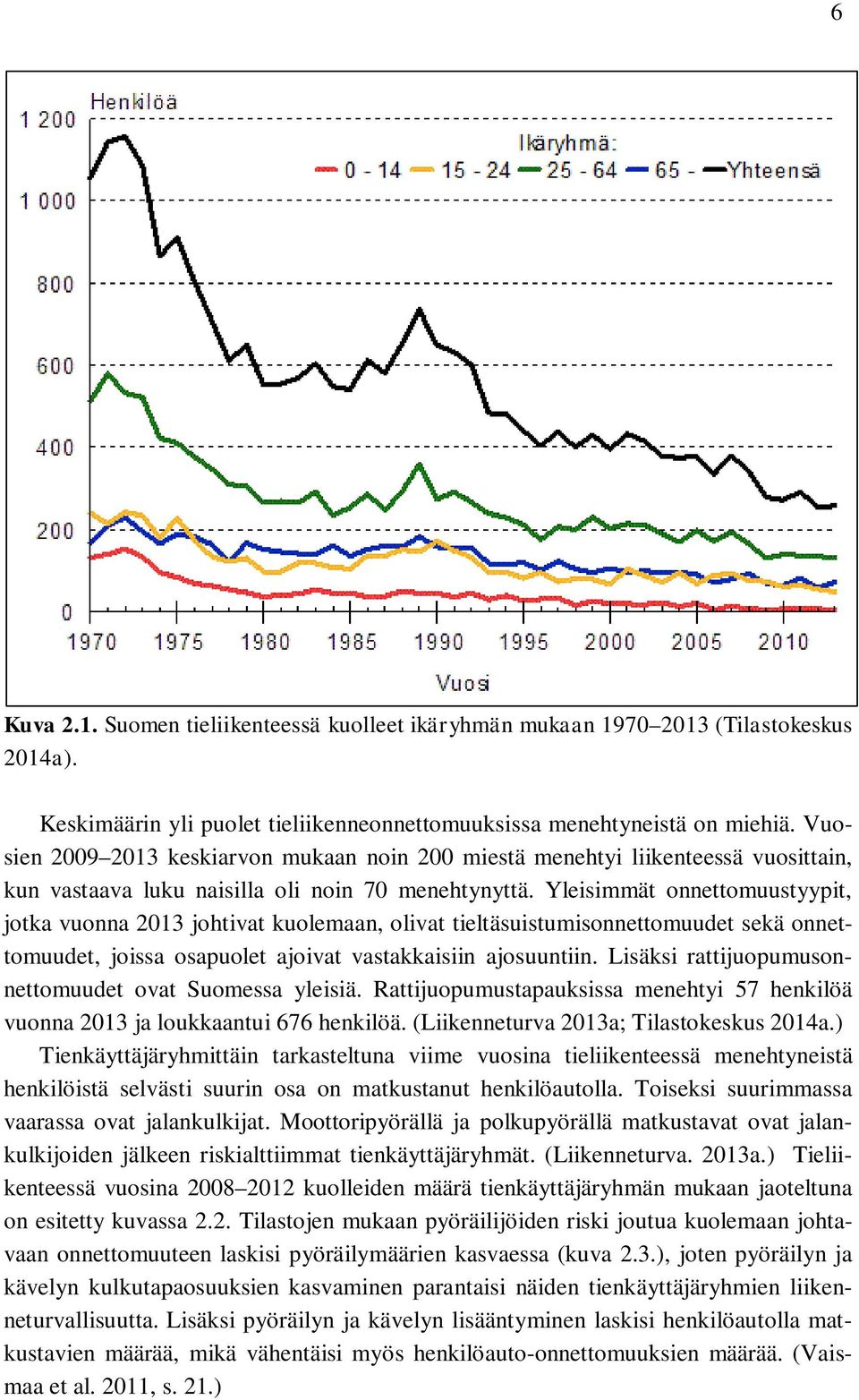 Yleisimmät onnettomuustyypit, jotka vuonna 2013 johtivat kuolemaan, olivat tieltäsuistumisonnettomuudet sekä onnettomuudet, joissa osapuolet ajoivat vastakkaisiin ajosuuntiin.