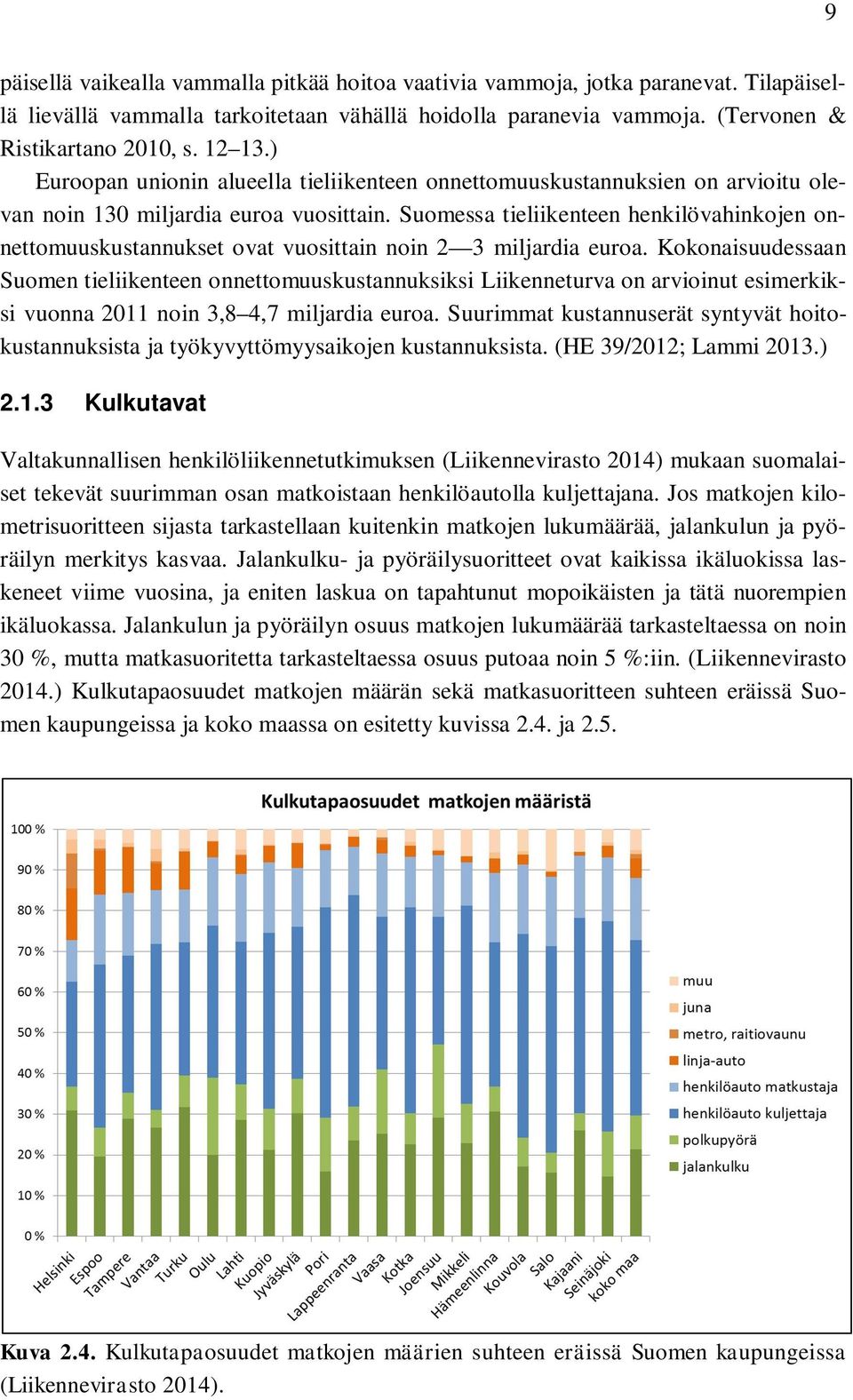 Suomessa tieliikenteen henkilövahinkojen onnettomuuskustannukset ovat vuosittain noin 2 3 miljardia euroa.